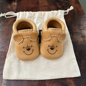 Handmade genuine leather moccs from Freshly Picked.